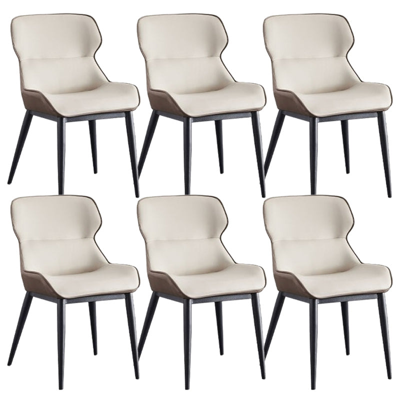 Industrial Dining Accent Chair Upholstered Side Chair for Home Gray-White 6 Piece Set Clearhalo 'Dining Chairs' 'Dining Tables & Seating' 'dining_chair' 'furn' 'furn_dining_chair' 'Furniture' 'Kitchen & Dining Furniture' 6104468