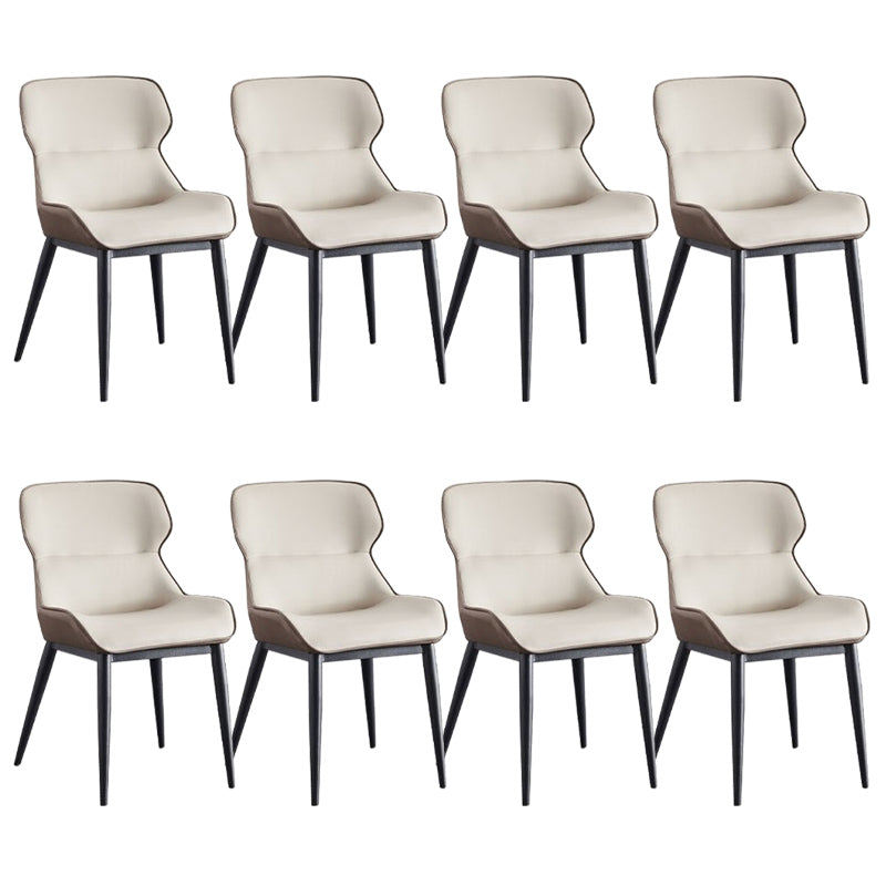 Industrial Dining Accent Chair Upholstered Side Chair for Home Gray-White 8 Piece Set Clearhalo 'Dining Chairs' 'Dining Tables & Seating' 'dining_chair' 'furn' 'furn_dining_chair' 'Furniture' 'Kitchen & Dining Furniture' 6104469