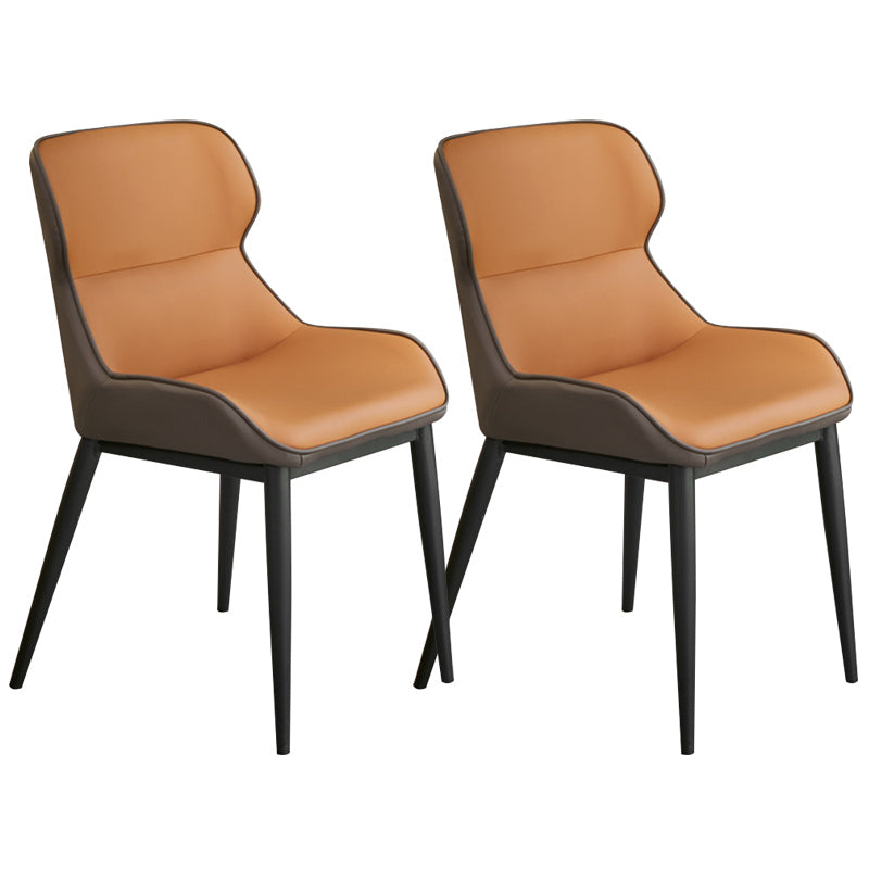 Industrial Dining Accent Chair Upholstered Side Chair for Home Gray-Orange 2 Piece Set Clearhalo 'Dining Chairs' 'Dining Tables & Seating' 'dining_chair' 'furn' 'furn_dining_chair' 'Furniture' 'Kitchen & Dining Furniture' 6104471