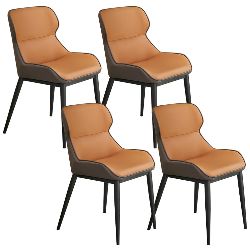 Industrial Dining Accent Chair Upholstered Side Chair for Home Gray-Orange 4 Piece Set Clearhalo 'Dining Chairs' 'Dining Tables & Seating' 'dining_chair' 'furn' 'furn_dining_chair' 'Furniture' 'Kitchen & Dining Furniture' 6104472