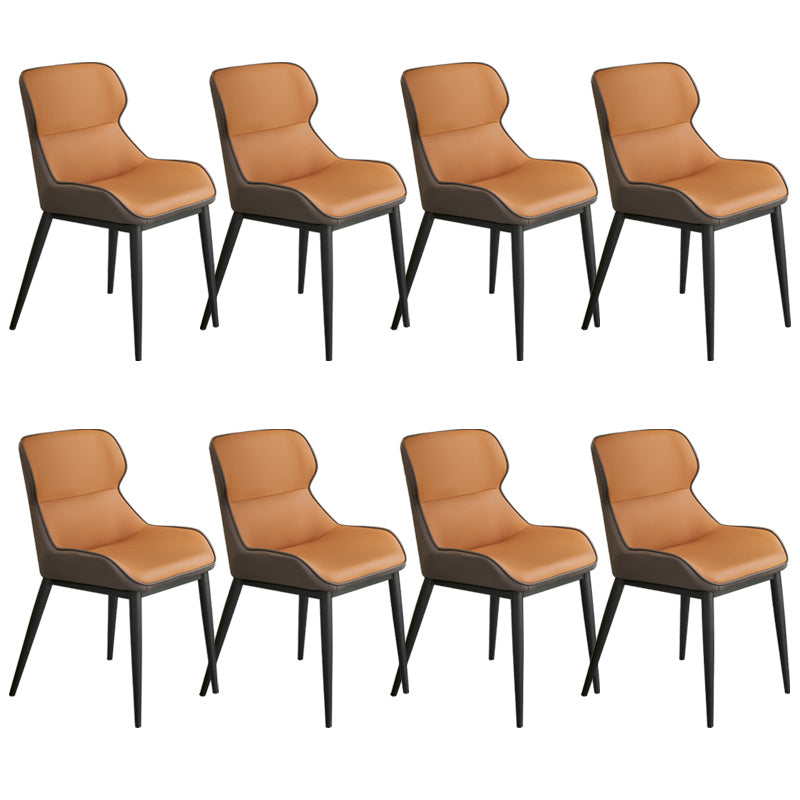 Industrial Dining Accent Chair Upholstered Side Chair for Home Gray-Orange 8 Piece Set Clearhalo 'Dining Chairs' 'Dining Tables & Seating' 'dining_chair' 'furn' 'furn_dining_chair' 'Furniture' 'Kitchen & Dining Furniture' 6104474