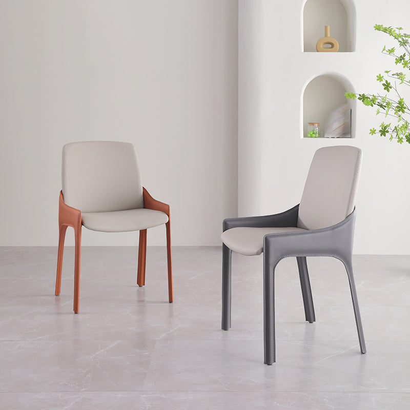 Sillas de comedor de brazo de cuero sintético