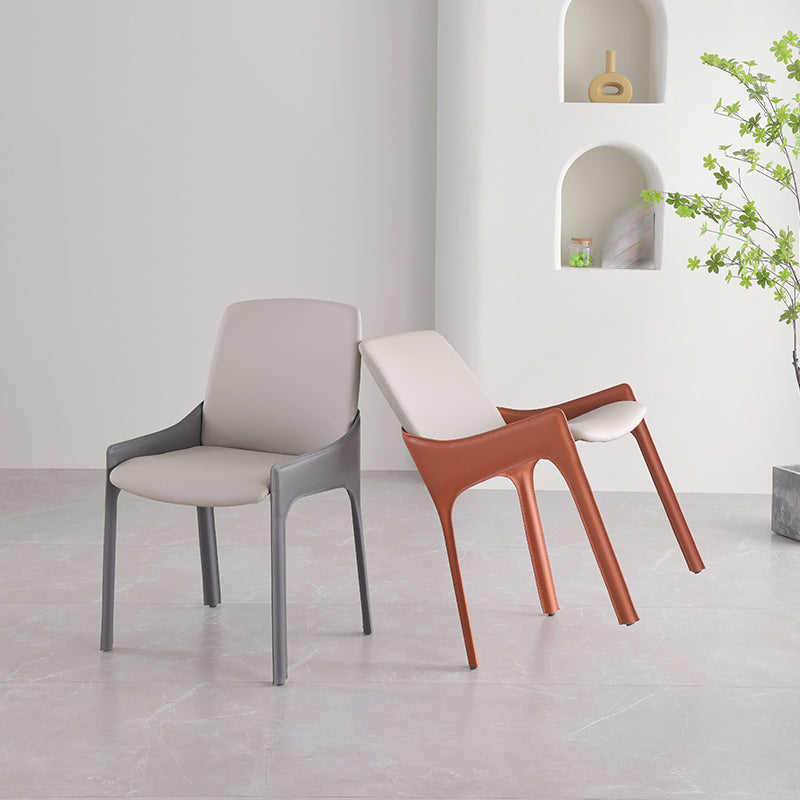 Sillas de comedor de brazo de cuero sintético