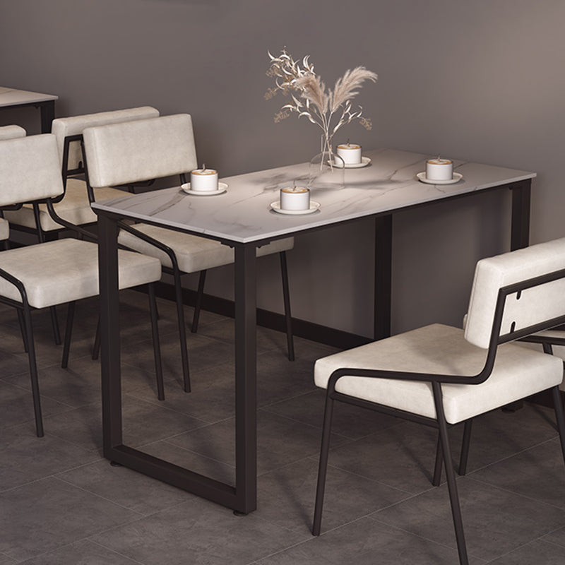 Chaise latéral de style industriel rembourré à l'arrière ouvert avec une jambe en métal