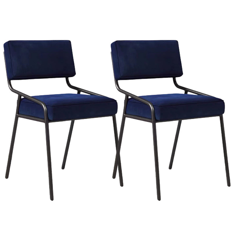 Chaise latéral de style industriel rembourré à l'arrière ouvert avec une jambe en métal