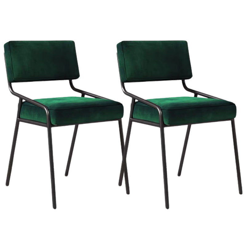 Chaise latéral de style industriel rembourré à l'arrière ouvert avec une jambe en métal