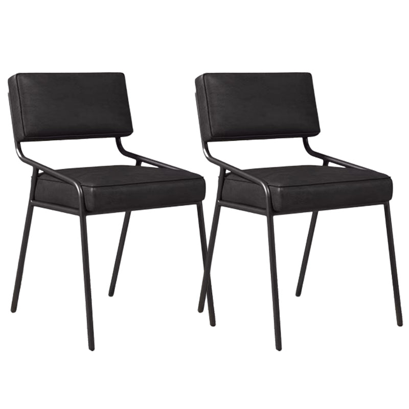 Chaise latéral de style industriel rembourré à l'arrière ouvert avec une jambe en métal