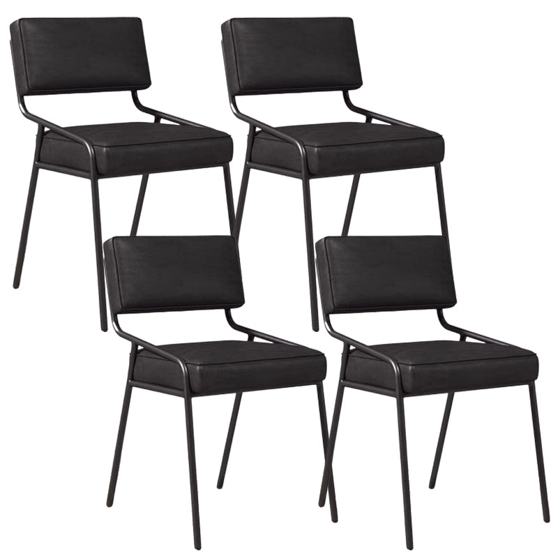 Chaise latéral de style industriel rembourré à l'arrière ouvert avec une jambe en métal