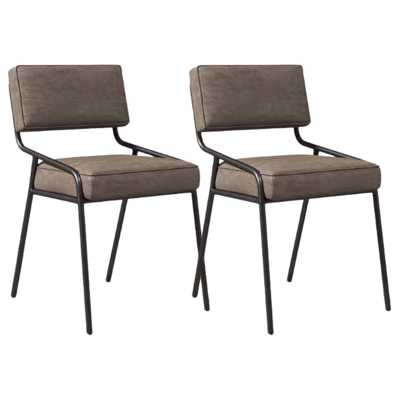 Chaise latéral de style industriel rembourré à l'arrière ouvert avec une jambe en métal