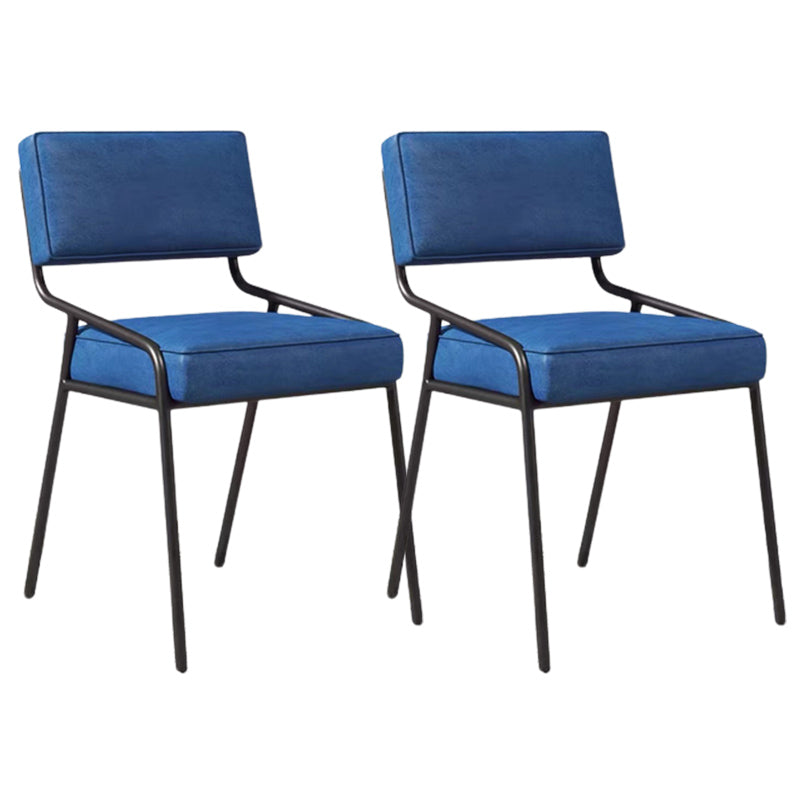 Chaise latéral de style industriel rembourré à l'arrière ouvert avec une jambe en métal