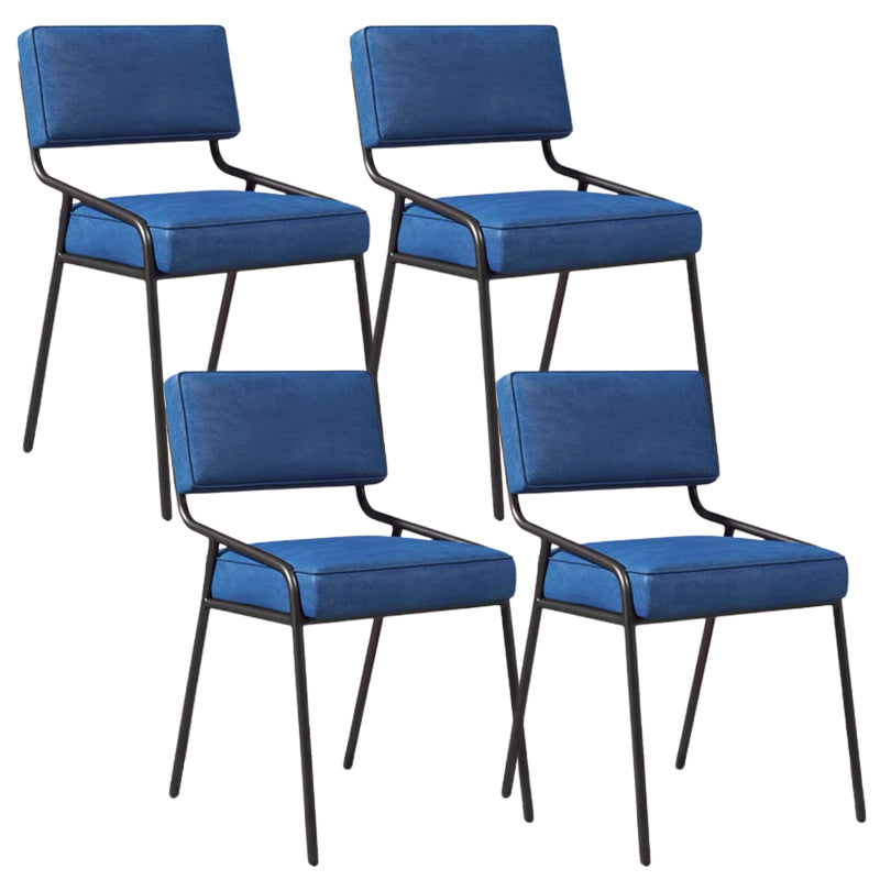 Chaise latéral de style industriel rembourré à l'arrière ouvert avec une jambe en métal