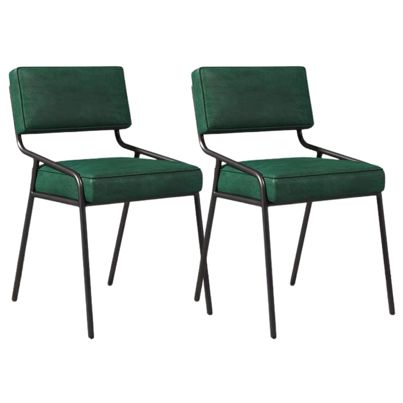 Chaise latéral de style industriel rembourré à l'arrière ouvert avec une jambe en métal