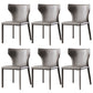 Faux Leather Wingback Side Chair Modern Armless Dining Chairs