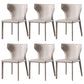 Faux Leather Wingback Side Chair Modern Armless Dining Chairs