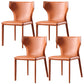 Faux Leather Wingback Side Chair Modern Armless Dining Chairs