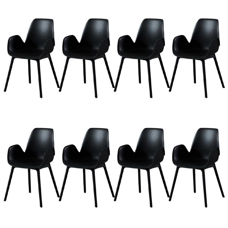 Scandinavian Style Arm Dining Chairs Plastic Home Dining Side Chair