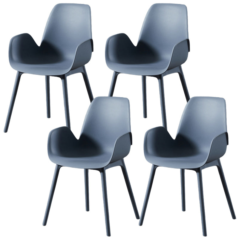Scandinavian Style Arm Dining Chairs Plastic Home Dining Side Chair