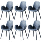 Scandinavian Style Arm Dining Chairs Plastic Home Dining Side Chair