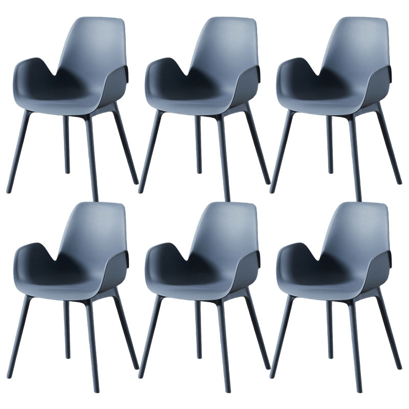 Scandinavian Style Arm Dining Chairs Plastic Home Dining Side Chair