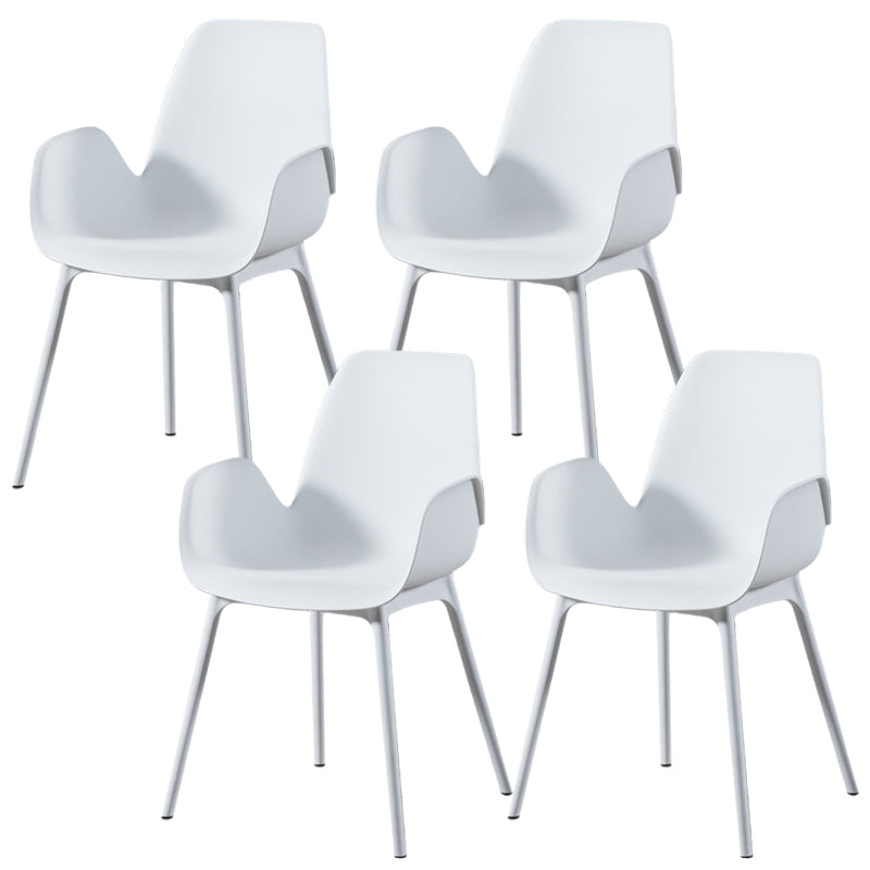 Scandinavian Style Arm Dining Chairs Plastic Home Dining Side Chair
