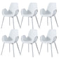 Scandinavian Style Arm Dining Chairs Plastic Home Dining Side Chair