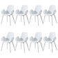 Scandinavian Style Arm Dining Chairs Plastic Home Dining Side Chair