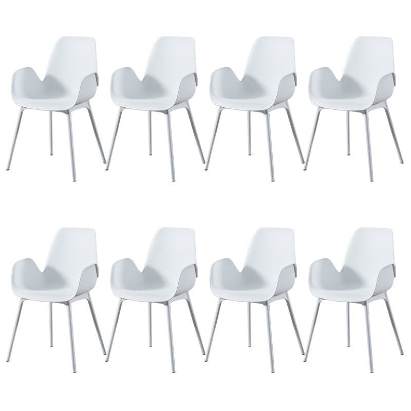 Scandinavian Style Arm Dining Chairs Plastic Home Dining Side Chair