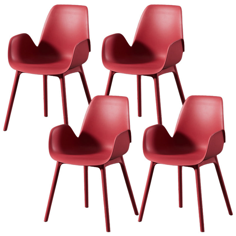 Scandinavian Style Arm Dining Chairs Plastic Home Dining Side Chair