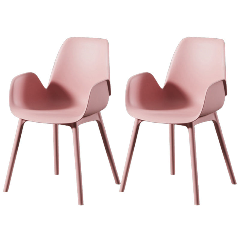 Scandinavian Style Arm Dining Chairs Plastic Home Dining Side Chair