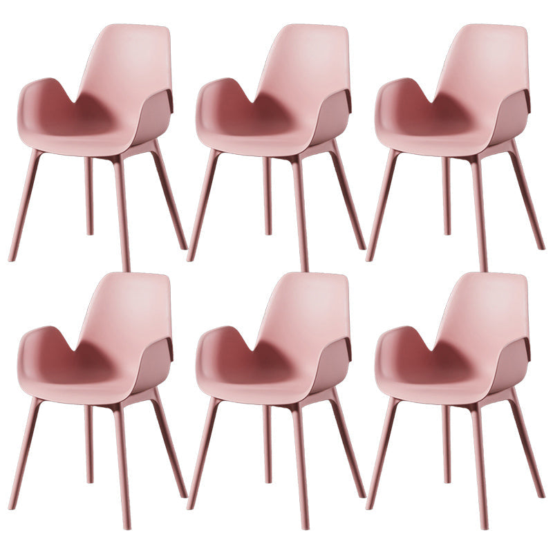 Scandinavian Style Arm Dining Chairs Plastic Home Dining Side Chair