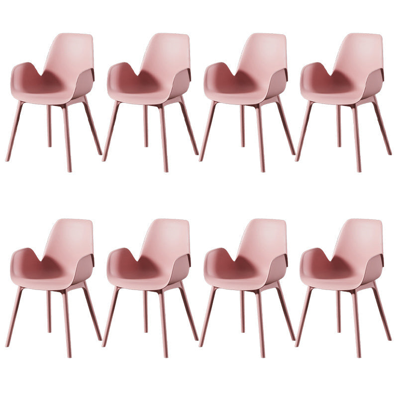 Scandinavian Style Arm Dining Chairs Plastic Home Dining Side Chair