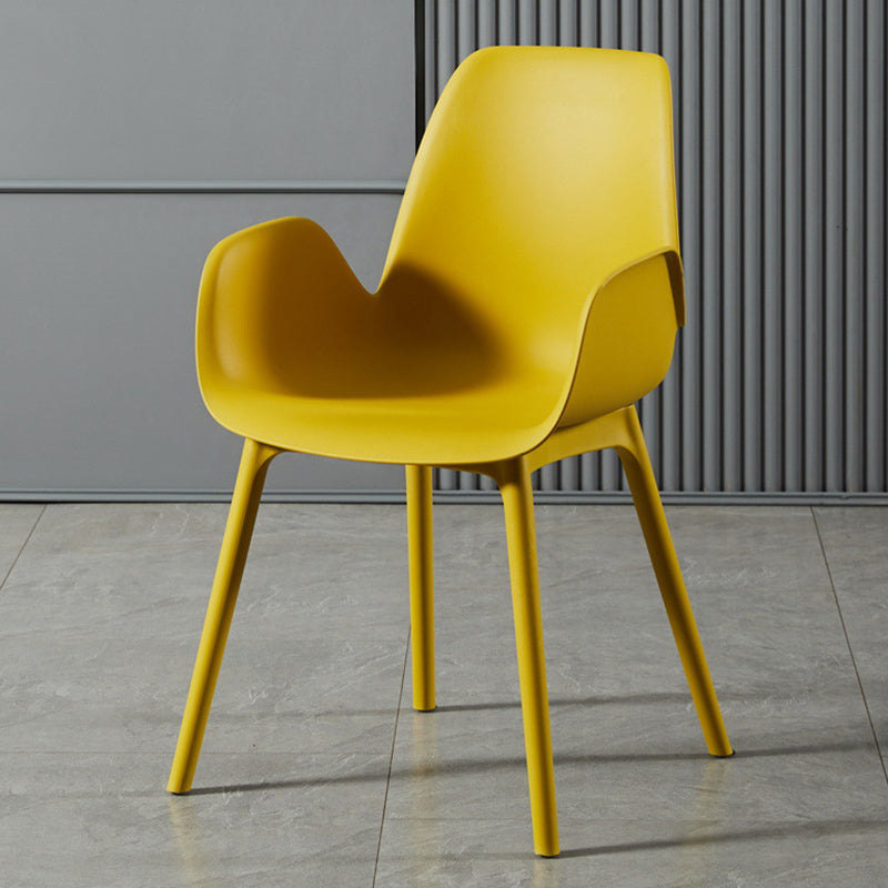 Scandinavian Style Arm Dining Chairs Plastic Home Dining Side Chair