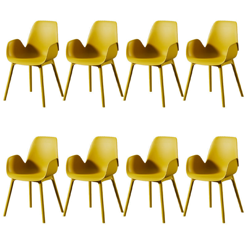 Scandinavian Style Arm Dining Chairs Plastic Home Dining Side Chair