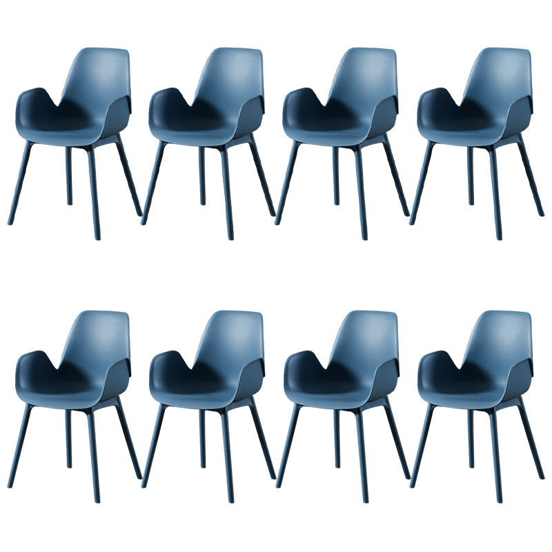 Scandinavian Style Arm Dining Chairs Plastic Home Dining Side Chair