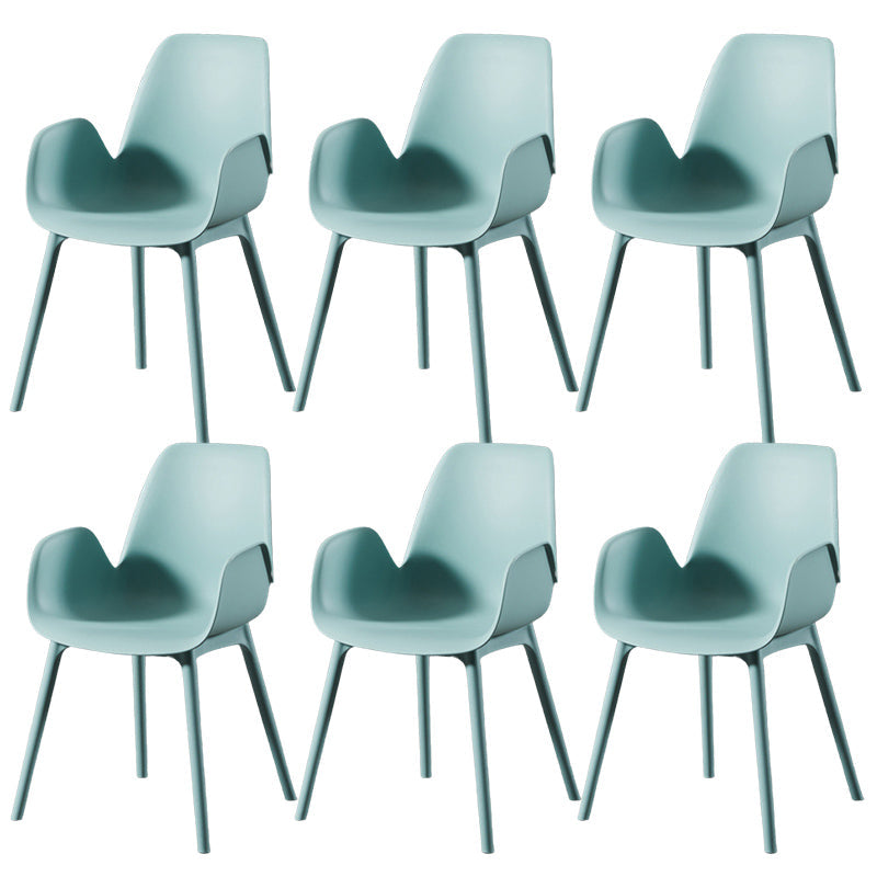 Scandinavian Style Arm Dining Chairs Plastic Home Dining Side Chair
