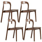 Traditional Solid Wood Dining Chairs Open Back Armless Dining Chairs