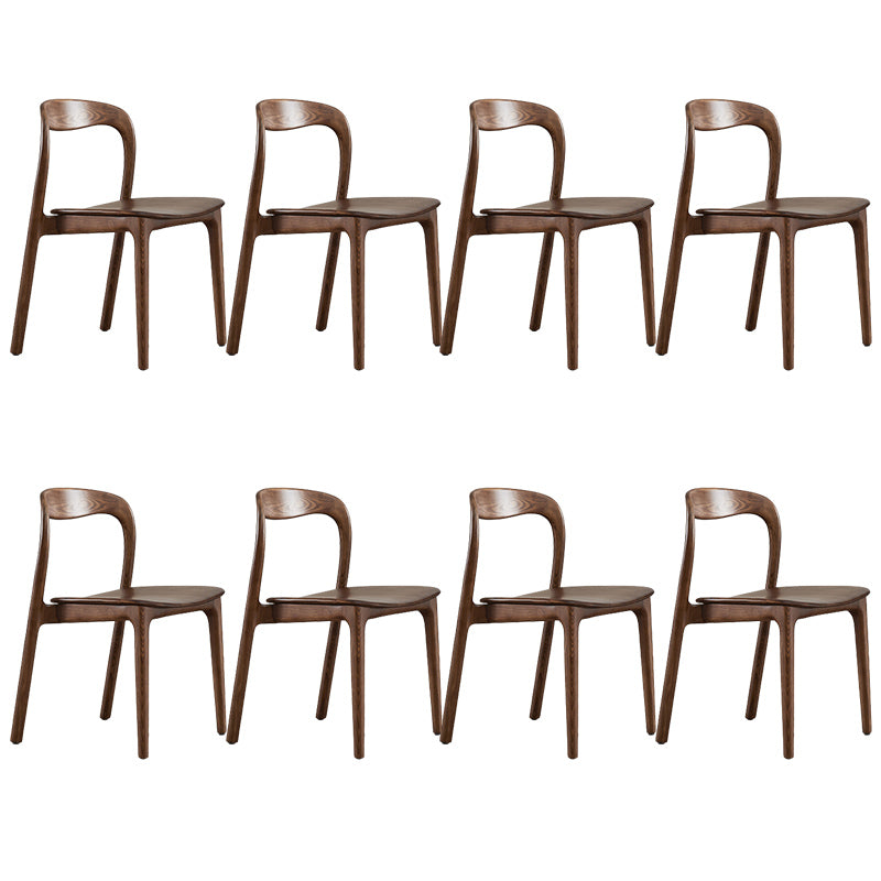 Traditional Solid Wood Dining Chairs Open Back Armless Dining Chairs