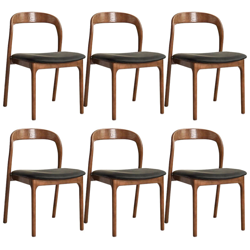 Traditional Solid Wood Dining Chairs Open Back Armless Dining Chairs