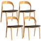 Traditional Solid Wood Dining Chairs Open Back Armless Dining Chairs