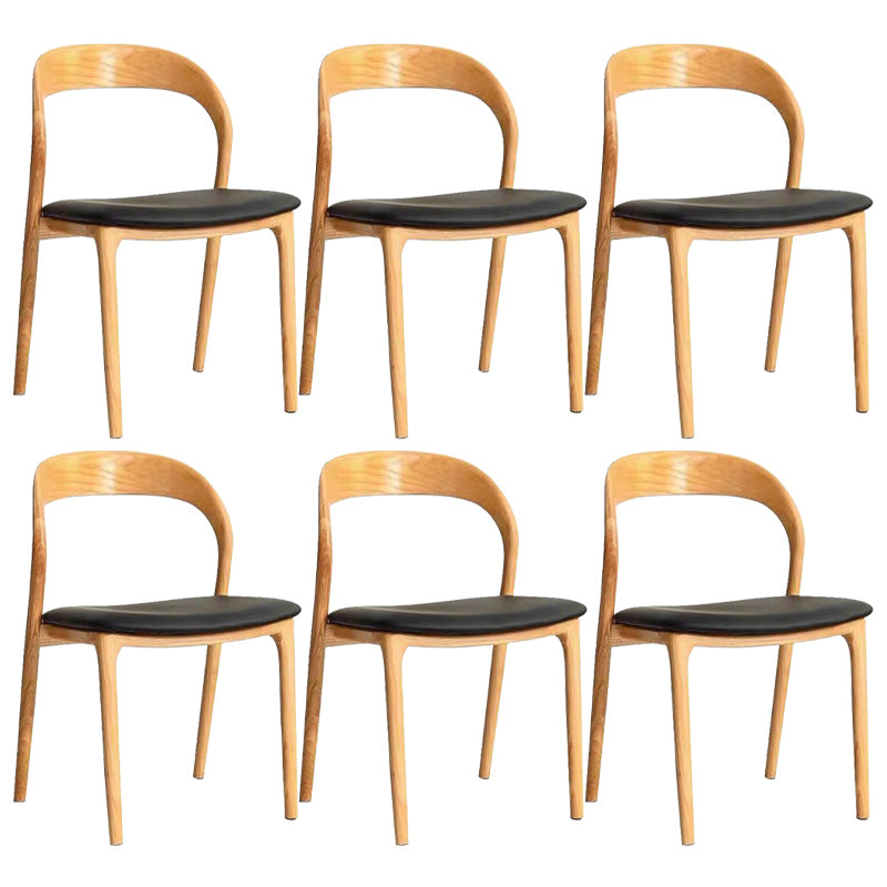 Traditional Solid Wood Dining Chairs Open Back Armless Dining Chairs