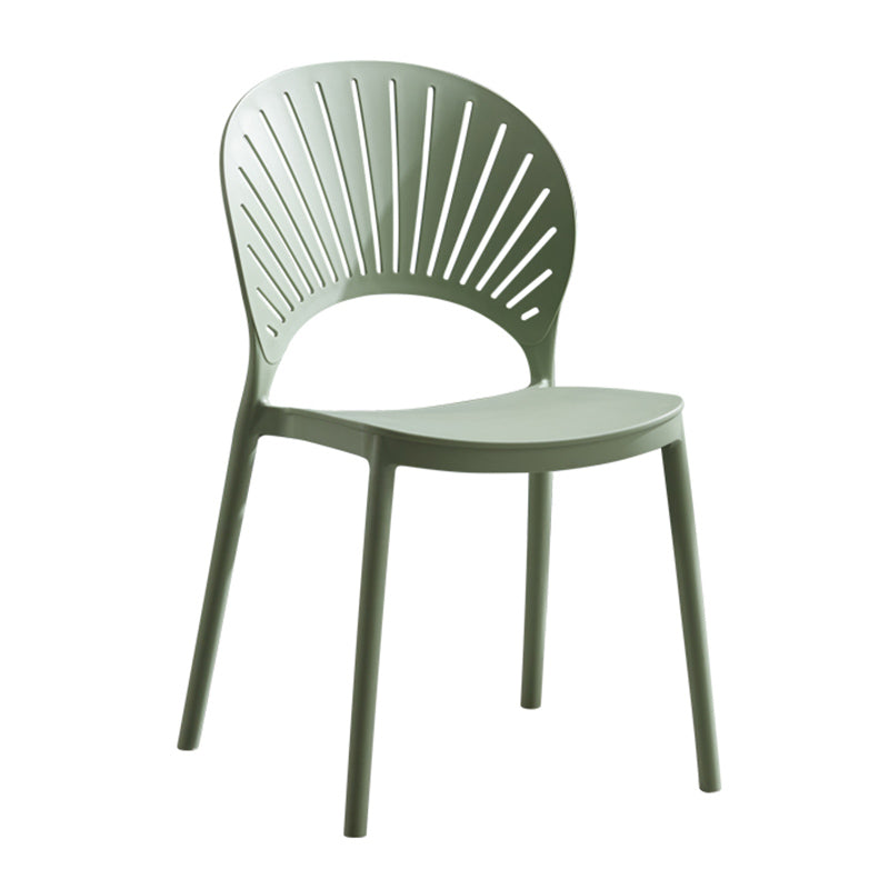 Stapelbare armloze eetkamerstoel Scandinavische plastic eetkamerstoelen