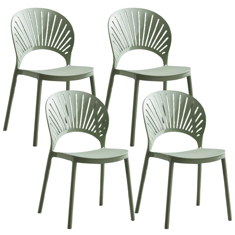 Stapelbare armloze eetkamerstoel Scandinavische plastic eetkamerstoelen