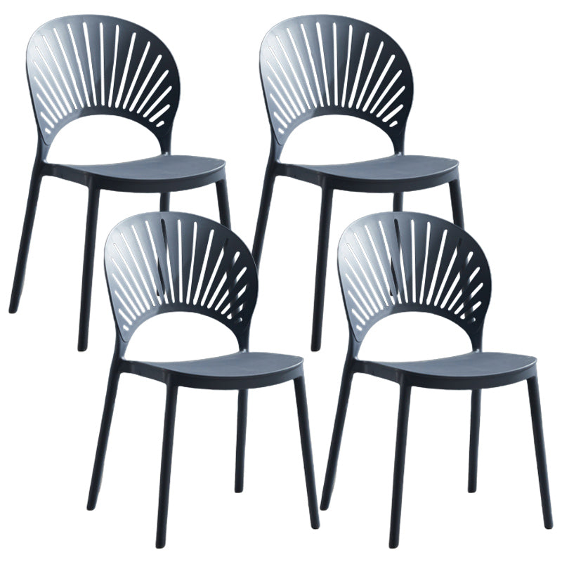 Stapelbare armloze eetkamerstoel Scandinavische plastic eetkamerstoelen