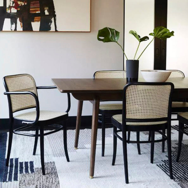 Traditional Dining Chair Solid Wood Cane Back Dining Room Chair