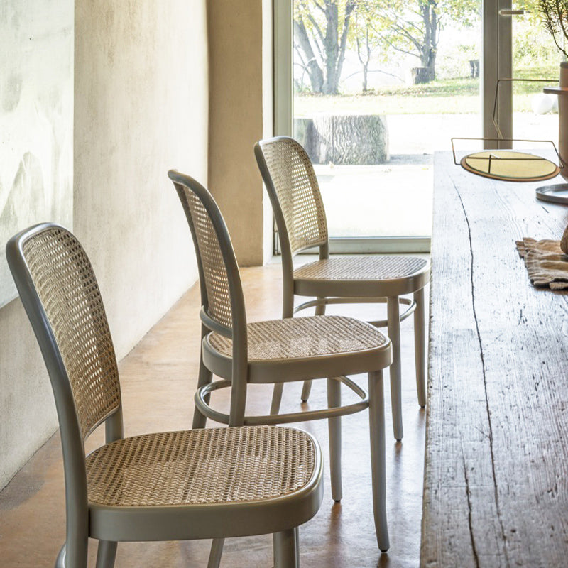 Traditional Dining Chair Solid Wood Cane Back Dining Room Chair