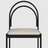 Sedia da pranzo industriale in metallo sedia laterale con finitura metallica con gambe nere