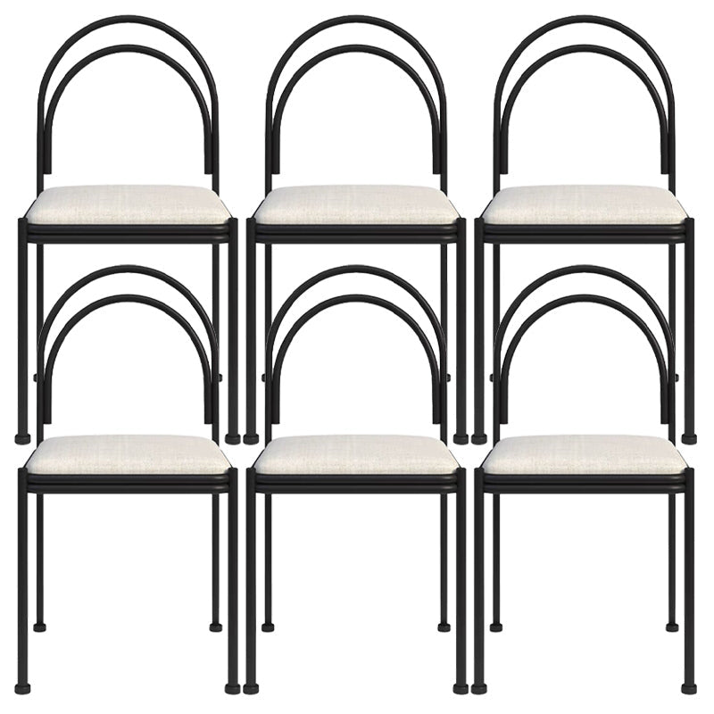 Sedia da pranzo industriale in metallo sedia laterale con finitura metallica con gambe nere