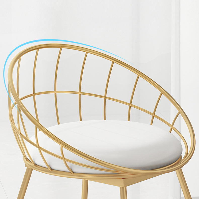 Stoffen eetkamerstoel Scandinavische open rugloze eetkamerstoelen