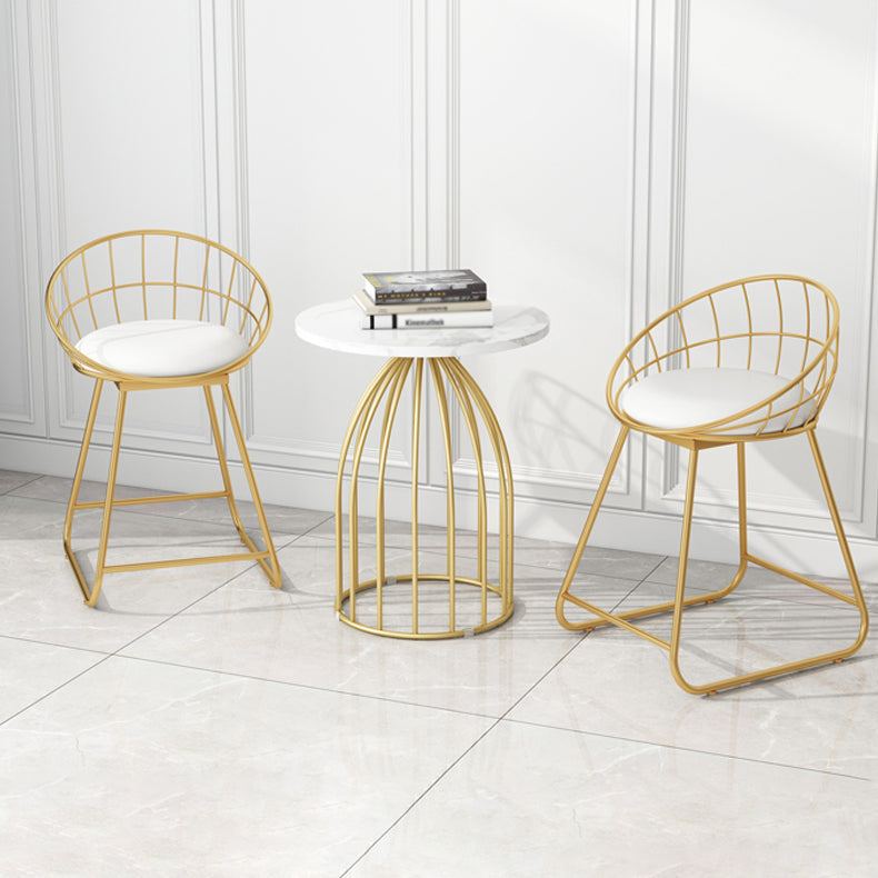 Stoffen eetkamerstoel Scandinavische open rugloze eetkamerstoelen