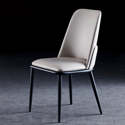 Chaise latéral à dos intérieure en métal contemporain en métal solide à dos solide